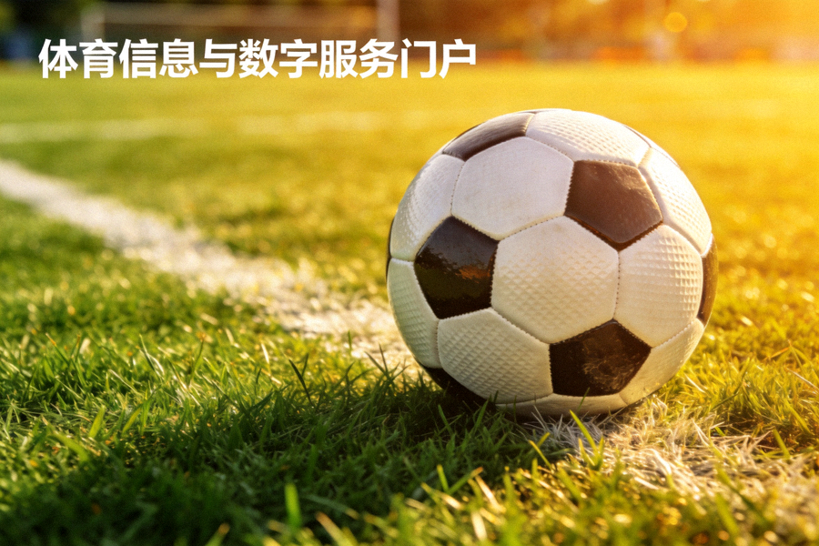 体育信息与数字服务门户：足球静置于绿茵场地上的特写画面