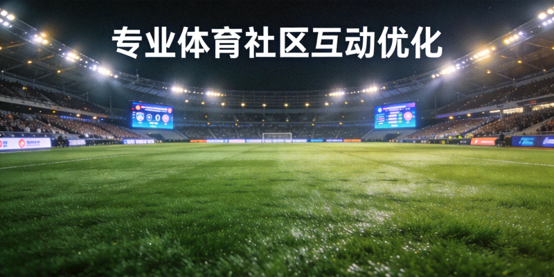 专业体育社区互动优化：灯光照射下的体育场草坪全景