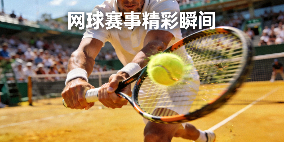 网球比赛中运动员挥拍击球的瞬间，用于多项目赛事资讯覆盖报道配图
