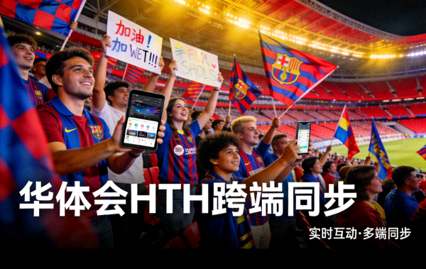体育场看台上的球迷氛围，用于华体会HTH跨端同步功能配图