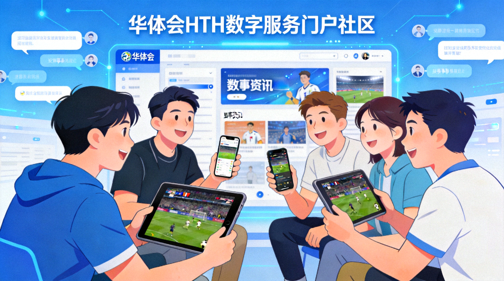 体育爱好者在华体会HTH数字服务门户社区中交流赛事观点的场景配图
